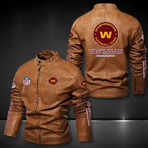 Новый дизайн, американская футбольная команда, мотоциклетная куртка, Мужская бейсбольная куртка на молнии, Университетская кожаная куртка с подогревом