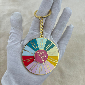 Divertente cosa mangiare ruota girevole portachiavi Daisy decisione smalto girevole scorrevole portachiavi in movimento gioielli - Product Image 3