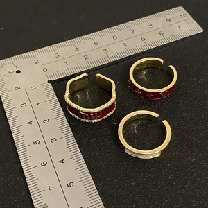 Модное кольцо с надписью MIU, красная латунь, масляное кольцо с позолоченными волнами, циркониевые украшения для мужчин и женщин, для помолвки, вечеринки - Product Image 3