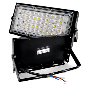 Reflector LED Blanco Cálido 2835 SMD con 50 LED, 50W, AC220V, Carcasa de Aluminio Negra, IP65 Impermeable, Iluminación de Paisaje, Haz de Luz de 120° - Product Image 1