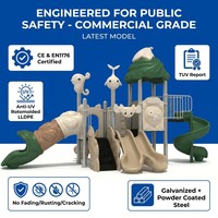 SageDelightRides Ensemble de jeux d'extérieur commercial avec tube, double toboggan, escalier et rampes pour enfants, en LLDPE et HDPE, pour écoles maternelles, vente en gros