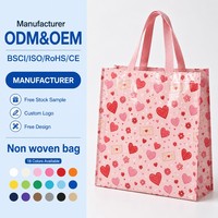 Sac de courses personnalisé en non-tissé laminé imperméable, taille et couleur personnalisées, impression intégrale, réutilisable, écologique, promotionnel en gros
