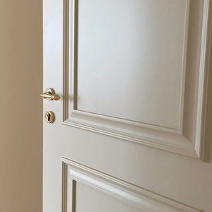 تصميم الشرائح العمودية الحديثة الصلبة MDF لوحة خضراء خشبية غرفة نوم الباب الداخلي للشقق السكنية سوينغ - Product Image 1