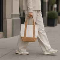 Minimalist Kanvas Bez Çanta Renk Bloklu Pastel Şirin Trendy Yeniden Kullanılabilir Pamuklu Omuz Alışveriş Çantası Kadınlar için Günlük Bakkaliye Plaj Çantası