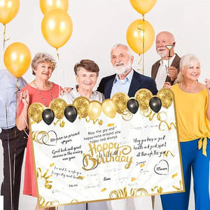 Biglietti d'Auguri Giganti Ecologici in Carta con Stampa in Oro per Feste di <span class=keywords><strong>Compleanno</strong></span> - Messaggi e Nomi Personalizzabili per Libro degli Ospiti - Product Image 2