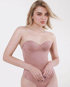 Elbiseler için balenli sütyen ile tanga vücut şekillendirme giysileri askısız ve arka kayış dikişsiz karın kaldırma bel-kaldırma - Product Image 3