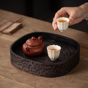 Nande Bamboo And Wood Walnut Wood <b>Tea</b> <b>Tray</b> Handmade Hammered Grain Small Large Size Durable Pot Stand For Kung Fu <b>Tea</b> Set - Product Image 2