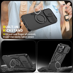 Custodia per supporto magnetico per armatura robusta e resistente Premium per <span class=keywords><strong>iPhone</strong></span> 17 16 15 14 13 Pro Max Plus con <span class=keywords><strong>Cover</strong></span> antiurto per fotocamera a scorrimento - Product Image 4