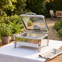 Chauffe-Plat Carré Professionnel en Acier Inoxydable pour Buffet, Idéal pour la Restauration, les Cantines et les Hôtels