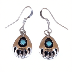 Orecchini pendenti Nacatamun con animali, placcati in argento antico, con turchese incastonato, gioielli etnici da donna E3984 - Product Image 1