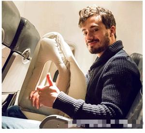 Innovaciones Almohada de viaje <span class=keywords><strong>inflable</strong></span> para avión Cojín suave de aire plegable portátil Soporte para el cuello Almohada <span class=keywords><strong>cervical</strong></span> ergonómica - Product Image 4