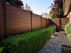 All'ingrosso 6Ft X 6Ft giardino esterno WPC recinzione pannelli sicurezza composito legno PVC alluminio cornice di bambù con Post & pannello - Product Image 6