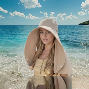 Chapeau de soleil d'été décontracté à large bord, respirant, pour activités de plein air, pêche, avec couvre-cou intégré, protection UV, rayé, pour adultes - Product Image 3
