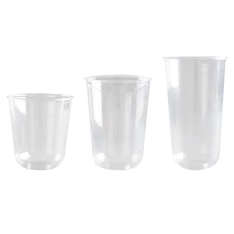 Bolha de chá/suco/café 16oz/500ml, copo reutilizável em forma de u para animais de estimação, plástico transparente, com tampa