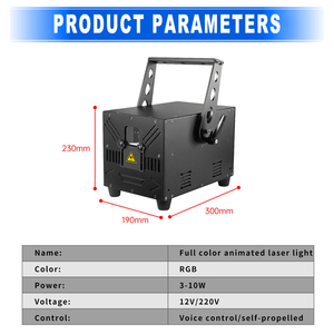 Patton Mini 3D <span class=keywords><strong>RGB</strong></span> <span class=keywords><strong>LED</strong></span> Laserlicht Voll farbe UV 3W-10W für Party Night Club KTV Bühne zeigt DMX512 Steuer modus - Product Image 5