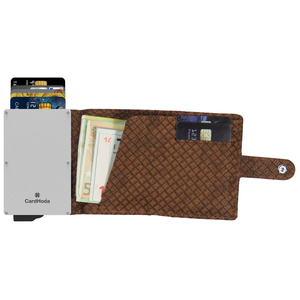 กระเป๋าสตางค์หนังแท้ CardHoda ป้องกัน RFID ดีไซน์มินิมอล ปิดแบบกระดุม ลายเรขาคณิต สำหรับทุกเพศ - Product Image 1