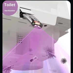 WC intelligent moderne à poser au sol avec buse autonettoyante, abattant automatique et fonction <span class=keywords><strong>de</strong></span> lavage au pied, cuvette allongée - Product Image 4