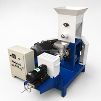 Machine extrudeuse d'aliments pour animaux avec broyeur-mélangeur à granulés pour ligne complète, pour aliments flottants pour poissons, électrique/diesel, 50-600 kg/h, pour ferme