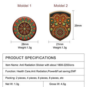 Parche de Silicona con Protección Contra la Radiación Estilo Indonesia, Escudo de Iones Negativos, Pegatinas de Protección Electromagnética para Teléfonos Celulares - Product Image 4