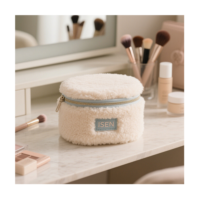 ISE Geometric Portable Lamb Fleece Makeup