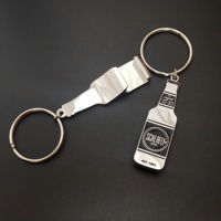 Décapsuleur porte-clés personnalisé en alliage de zinc en forme de bouteille de bière, artisanat métallique pour cadeau de brasserie, festival de la bière, bar, commande en gros