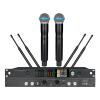 Gerçek Çeşitlilik UHF Kablosuz Mikrofon 2 El Tipi Mikrofon 560 680MHz DQPSK Dijital Mikrofon Sistemi Sahne Karaoke Düğün için