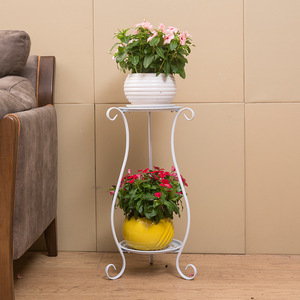 Support à fleurs en fer forgé de style européen, à plusieurs niveaux, circulaire, autoportant, pour balcon intérieur, présentoir de plantes, décoration de salon - Product Image 1