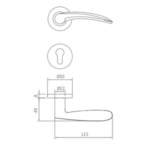 Poignées de porte en acier inoxydable SUS304, antirouille, poignée de porte coupe-feu, barre ronde en métal, design dauphin pour chambre à coucher, salle de bain, quincaillerie de maison - Product Image 2