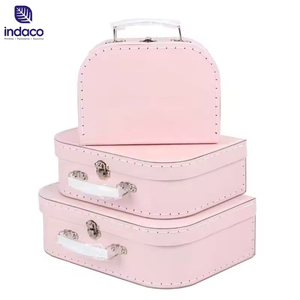 Custom Baby Cardboard Suitcase <b>square</b> Box Luxury Gift Box Packaging Printing Stitched Paper Suitcase - Product Image 1