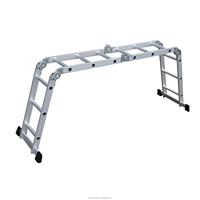 Échelle pliante multifonction en aluminium 4*4 marches 4,7 m avec capacité de charge de 150 kg, adaptée aux travaux en extérieur et aux chantiers de construction