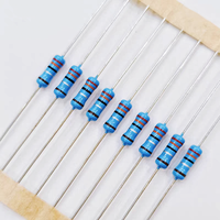 Resistencia de Película Metálica de la Serie RXNE MF con Tolerancia del 1%, 1/8W-5W, 10R-1M, Componente Electrónico Enchufable de Cinco Anillos de Color