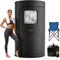 Tenda Sauna Uap Portabel 3L dengan Pengontrol Suhu 9 Tingkat, Timer 99 Menit, Pemanasan Cepat, dan Fitur Mati Otomatis