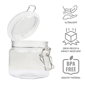 กล่องเก็บคุกกี้ PET ขนาด 500 มล. ฝาพับใส ปลอดสาร BPA แบบกำหนดเองได้ - Product Image 3