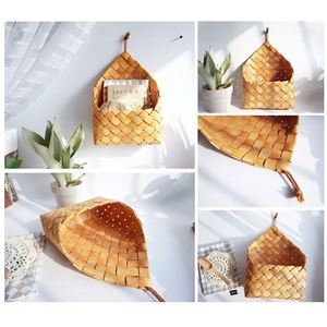 Набор из 3 больших плетеных корзин из ротанга и водного гиацинта с металлическими ручками, современный дизайн - Product Image 2