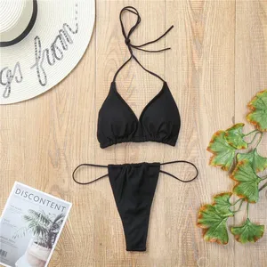 <span class=keywords><strong>Maillot</strong></span> de Bain Deux Pièces Sexy et Tendance pour <span class=keywords><strong>Femme</strong></span>, Couleur Unie, Bonnet Triangle, Idéal Spa, Hôtel, Resort ou Plage - Product Image 6