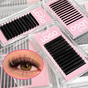 Extension ciglia individuali nere opache premium all'ingrosso, vassoi di ciglia in cashmere 25mm <span class=keywords><strong>C</strong></span> Curl, ciglia in PBT tedesco - Product Image 1