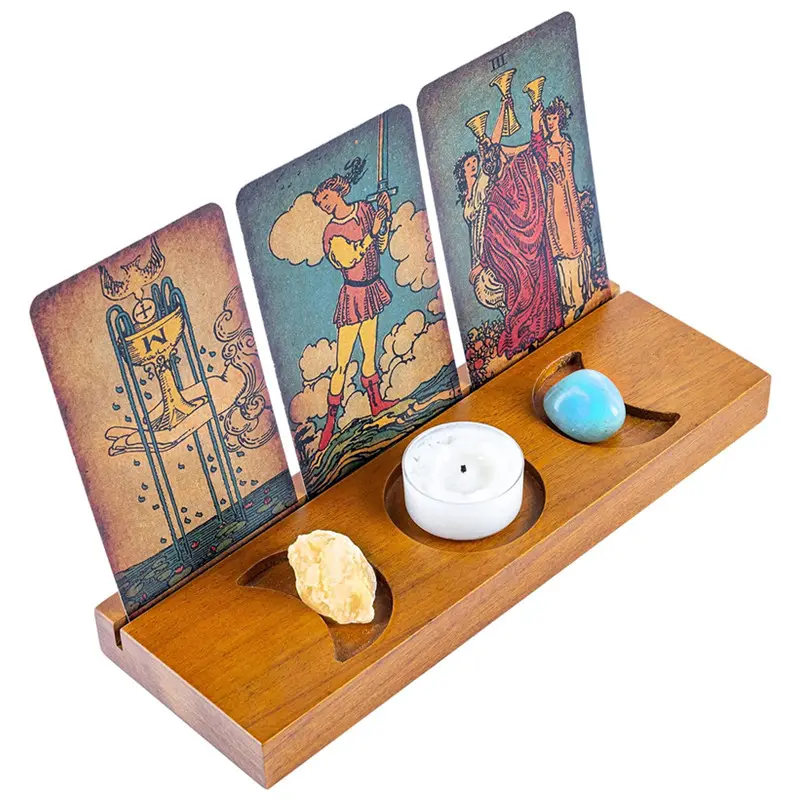 Pemegang kartu Tarot dudukan tampilan kayu Aksesori Tarot papan Tarot dudukan Altar-Dekorasi ruangan sihir