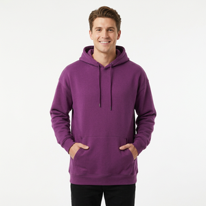 Sweat-shirt à capuche en polaire pour homme, couleur unie, coupe classique, décontracté, avec poches, idéal pour l'automne - Product Image 1