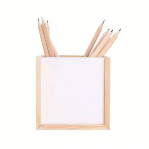 Sublimation Blanks Customized Square Wooden Modern <b>Desktop</b> Pencil <b>Pen</b> <b>Holder</b> Container for Student's Gift - Product Image 2