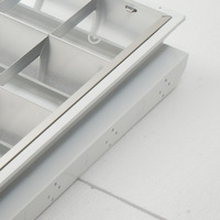 Ensemble complet de luminaires à grille LED OEM 4x9w 4x18w avec supports G13 encastrés, grille à persiennes, luminaire fluorescent T8