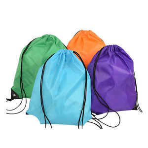 Mochila promocional de nailon y poliéster con cordón, bolsa de compras plegable personalizada - Product Image 4