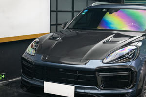 Pour Porsche Cayenne 2018 2019 2020 2021 <span class=keywords><strong>2022</strong></span> 2023 9Y0.1 Capot en <span class=keywords><strong>fibre</strong></span> de carbone de style MSY amélioré et panneau décoratif avant du capot - Product Image 6