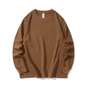 <span class=keywords><strong>Camiseta</strong></span> de <span class=keywords><strong>manga</strong></span> <span class=keywords><strong>larga</strong></span> con <span class=keywords><strong>hombros</strong></span> descubiertos de algodón pesado de 280g, cuello redondo, Color sólido, ropa de Otoño de <span class=keywords><strong>manga</strong></span> <span class=keywords><strong>larga</strong></span> - Product Image 3