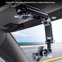Support de navigation automobile à clipser sur pare-soleil, type boucle, pour enregistreur de conduite et support de téléphone avec rotation à 360 degrés pour caméra d'action