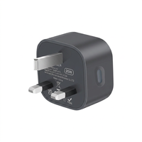 Adaptador de Carga Rápida USB Tipo-C PD de 20W, Resistente al Fuego, con Enchufe del Reino Unido para Teléfono Móvil, Hecho en China