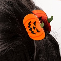 Vente en gros usine Pince à cheveux Halloween motif citrouille et griffe de requin, accessoire pour chignon femme, logo personnalisé