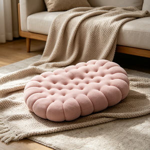 Cojín ovalado grueso y esponjoso con forma de nube, acolchado con burbujas, cómodo para sala de estar, dormitorio, sofá o suelo. - Product Image 1