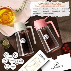 Rociador de Aceite de Oliva de Vidrio de 16oz/470ml para Cocinar con Pegatinas, Dispensador 2 en 1, Utensilios de Cocina, Botella de Spray de Grado Alimenticio Premium - Product Image 2