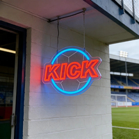 Neonawall Individuelles KICK Fußball LED-Neonschild USB Spieltag Fußball-Fan Schlafzimmer Heim Sport Wanddekoration IP65 Zertifiziert Dimmbar