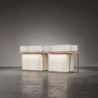 Comptoir de présentation de bijoux personnalisé avec éclairage LED, vitrine de luxe en verre pour magasin de bijoux, mobilier de magasin de détail